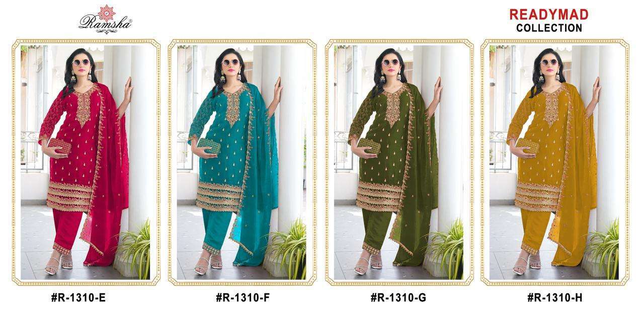RAMSHA R 1310 NX PAKISTANI CONCEPT DESIGNER WORK SUIT WHOLESALE IN SURAT