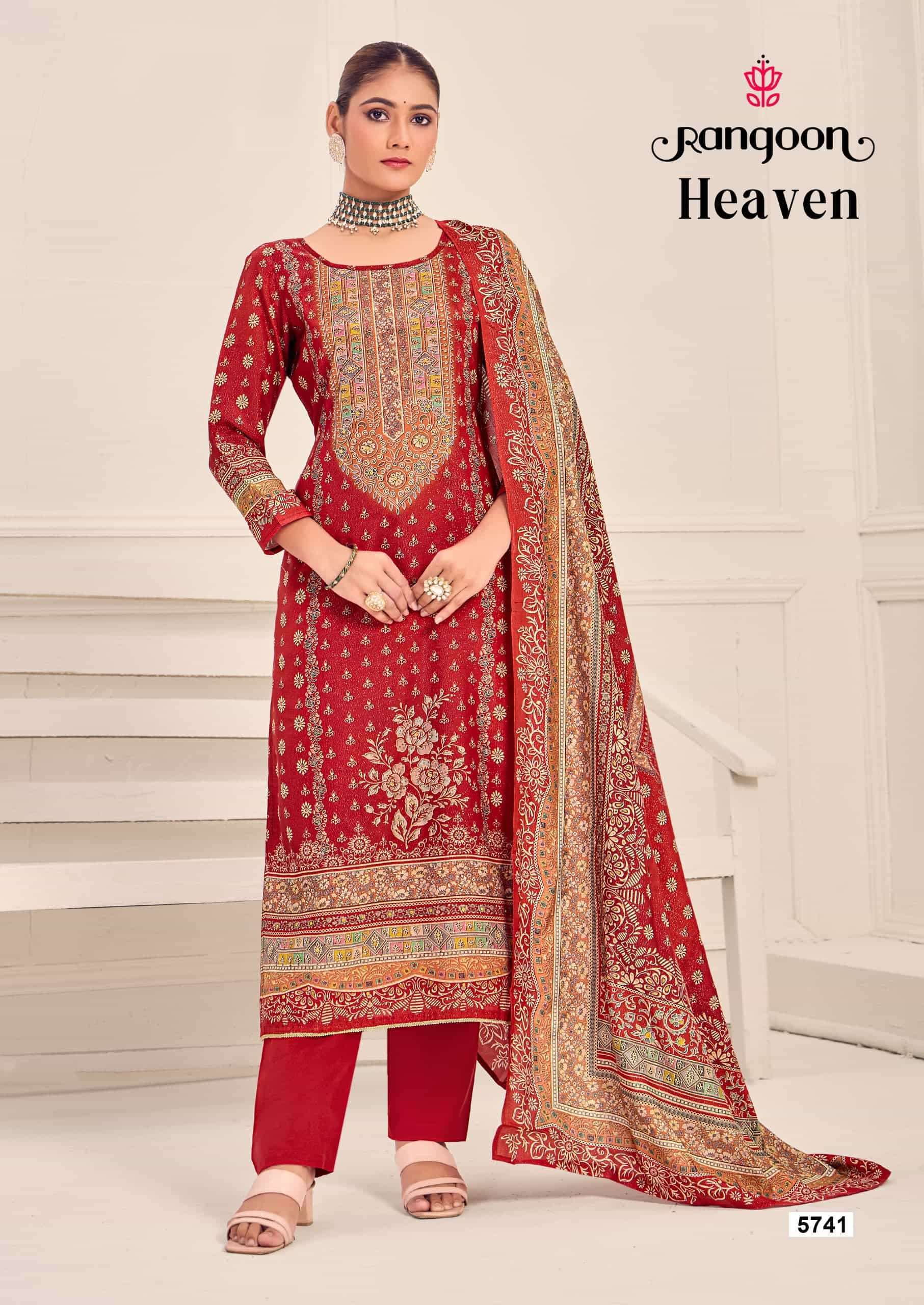 RANGOON HEAVEN READYMADE HEAVY WORK LADIES SUIT FUNCTION WEAR 