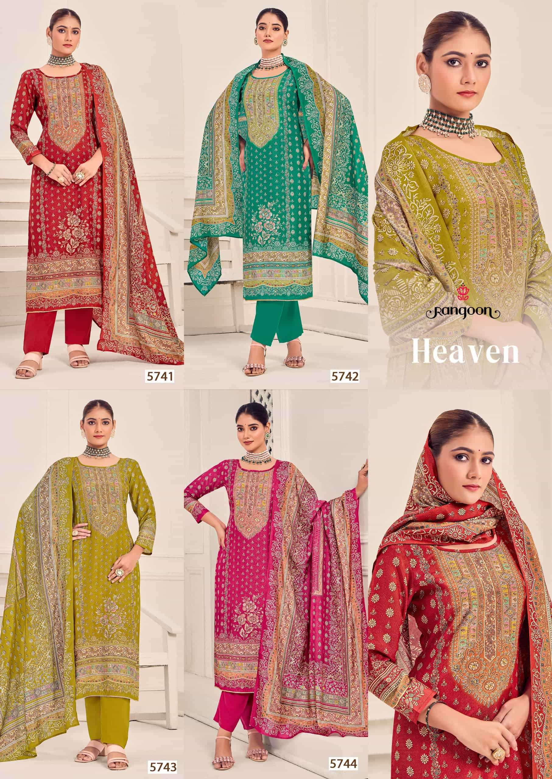 RANGOON HEAVEN READYMADE HEAVY WORK LADIES SUIT FUNCTION WEAR 