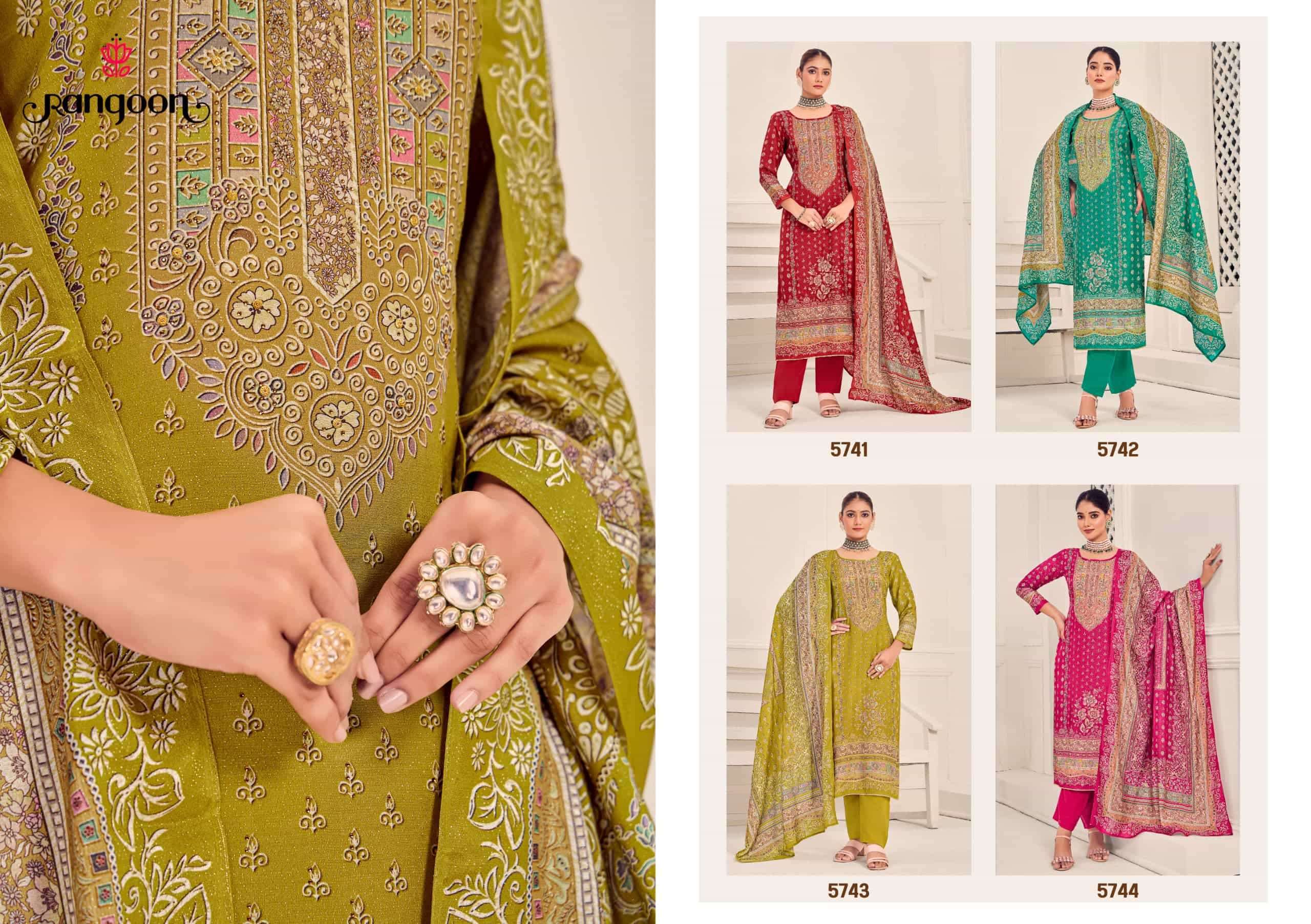 RANGOON HEAVEN READYMADE HEAVY WORK LADIES SUIT FUNCTION WEAR 