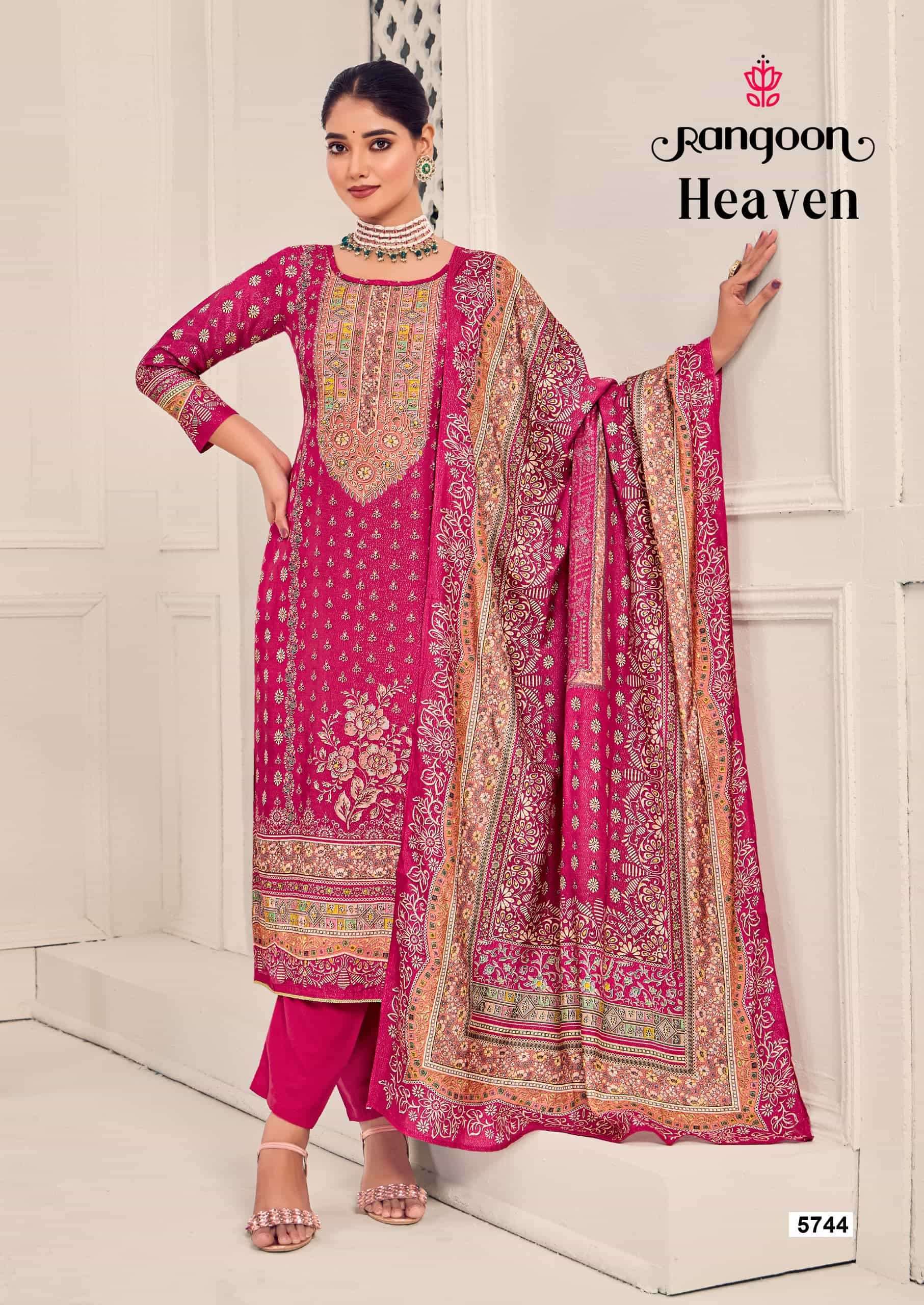 RANGOON HEAVEN READYMADE HEAVY WORK LADIES SUIT FUNCTION WEAR 