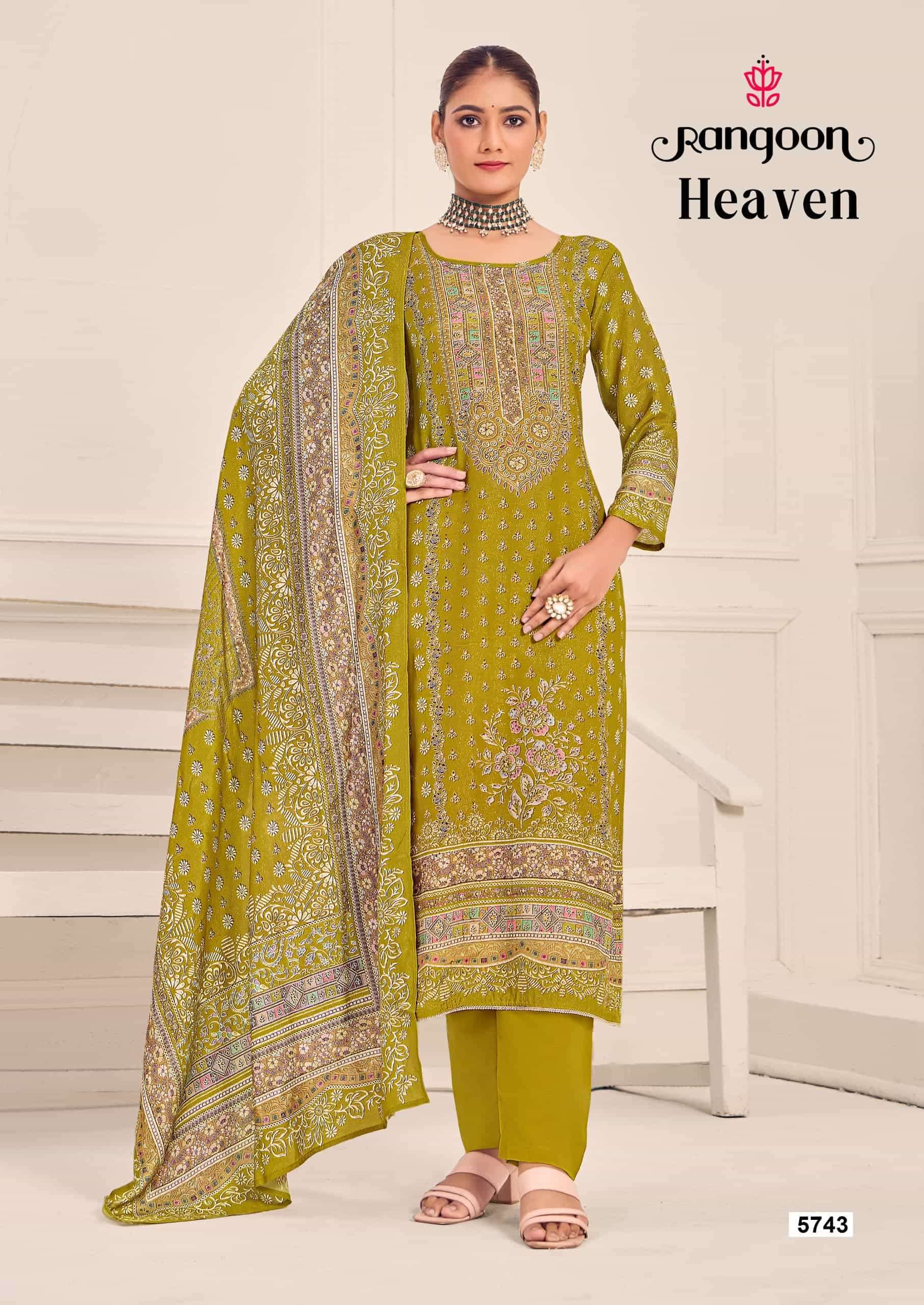 RANGOON HEAVEN READYMADE HEAVY WORK LADIES SUIT FUNCTION WEAR 