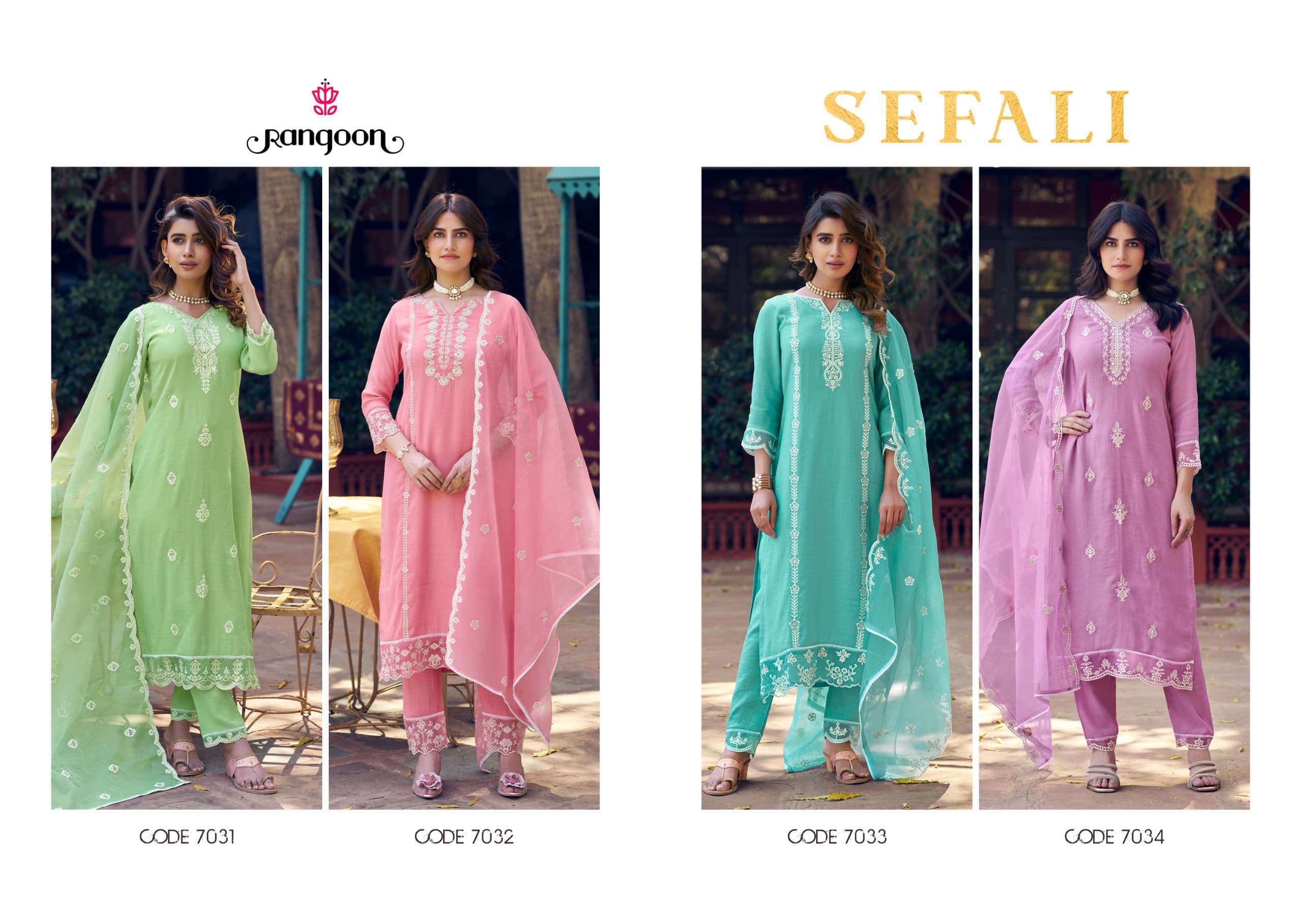 RANGOON SEFALI DESIGNER SALWAR SUIT FESTIVAL CLOTH SUPPLIER