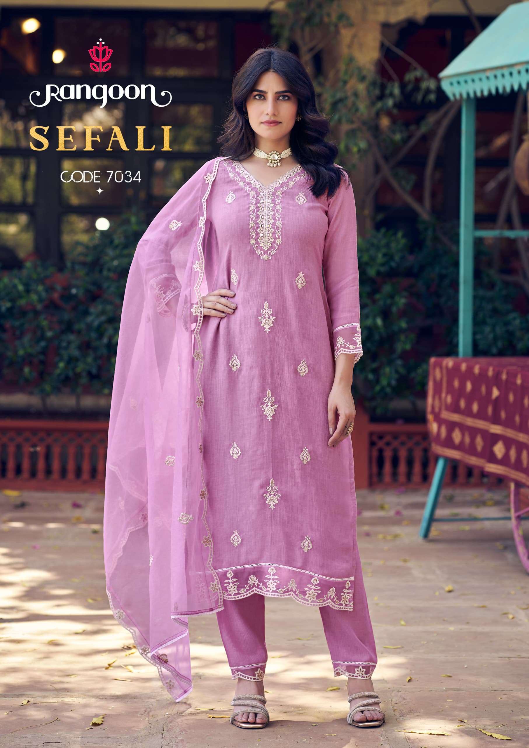 RANGOON SEFALI DESIGNER SALWAR SUIT FESTIVAL CLOTH SUPPLIER