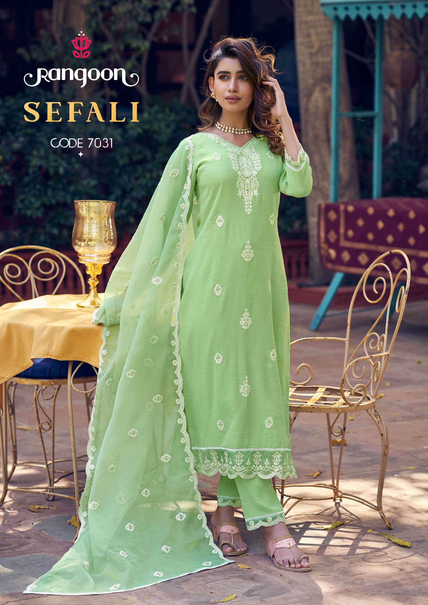 RANGOON SEFALI DESIGNER SALWAR SUIT FESTIVAL CLOTH SUPPLIER
