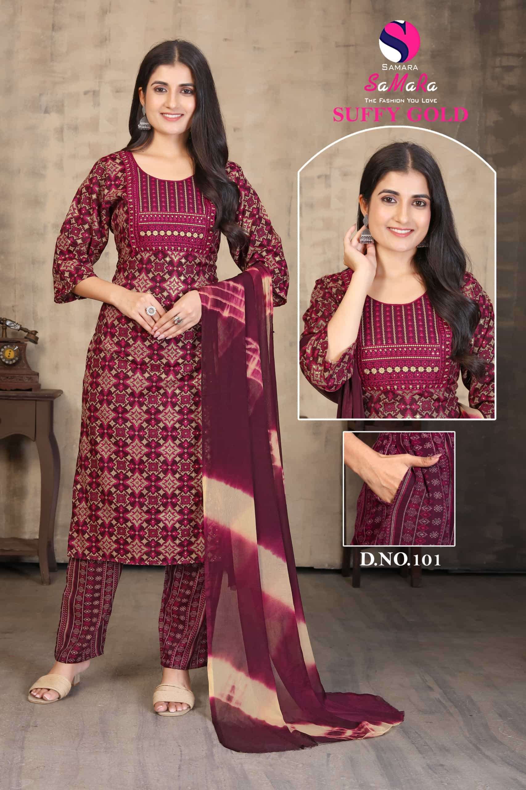 SAMARA SUFFY GOLD VOL 1 HIT FUNCTION KURTI PANT SUIT FOR WOMEN DEALER 