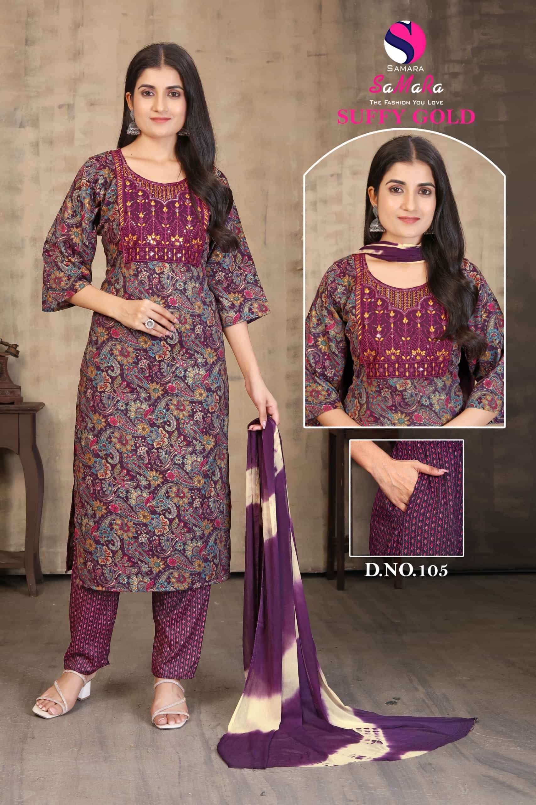 SAMARA SUFFY GOLD VOL 1 HIT FUNCTION KURTI PANT SUIT FOR WOMEN DEALER 