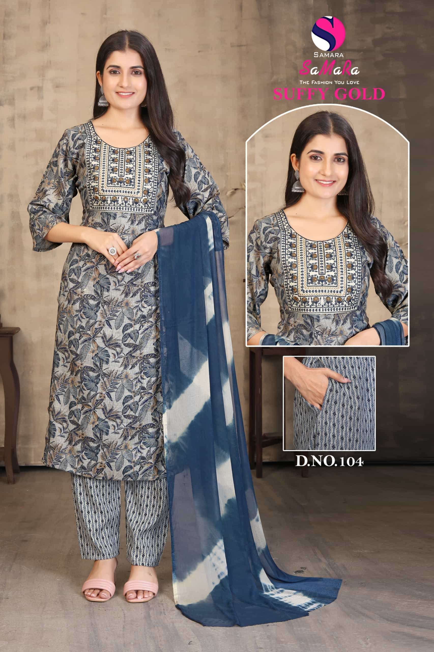 SAMARA SUFFY GOLD VOL 1 HIT FUNCTION KURTI PANT SUIT FOR WOMEN DEALER 