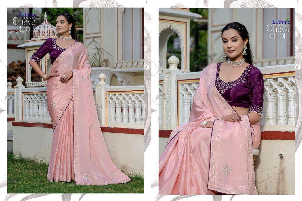 SETHNIC LIFESTYLE ONAYA ULTRASOFT CHINON SILK HEAVY LOOK SAREE