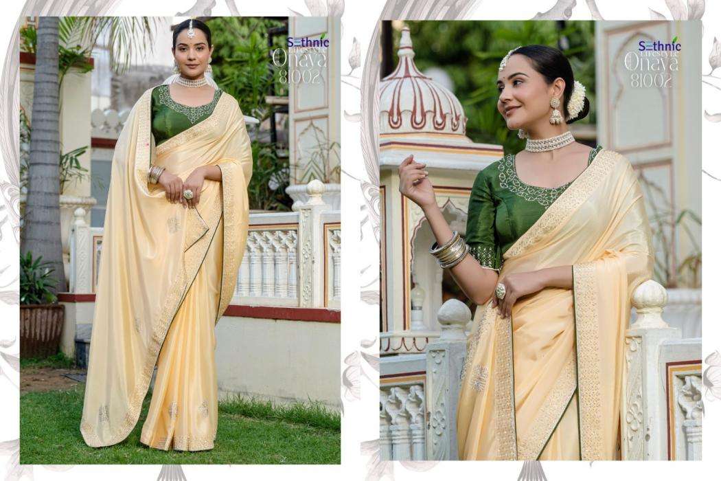 SETHNIC LIFESTYLE ONAYA ULTRASOFT CHINON SILK HEAVY LOOK SAREE