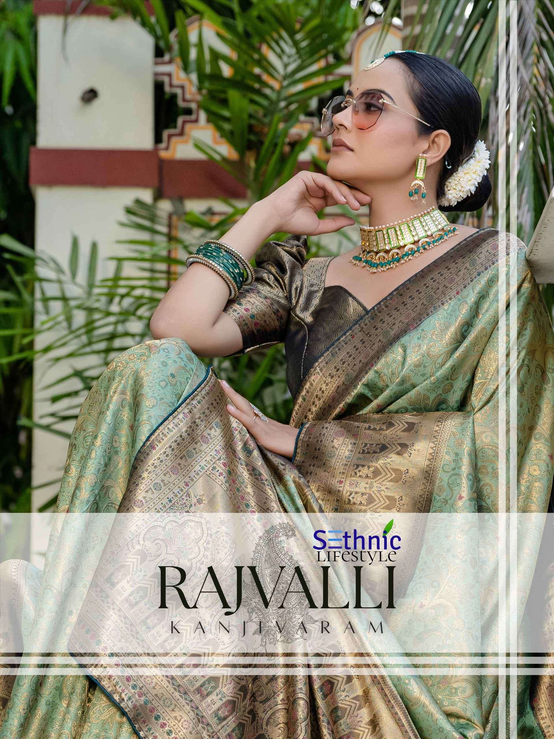SETHNIC LIFESTYLE RAJVALLI 76001 SERIES KANJIVARAM SILK RICH LOOK SAREE 
