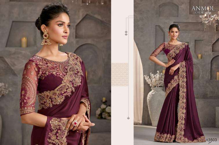 ANMOL CREATION SHADES VOL 9 WEDDING SPECIAL HEAVY LOOK SAREE 