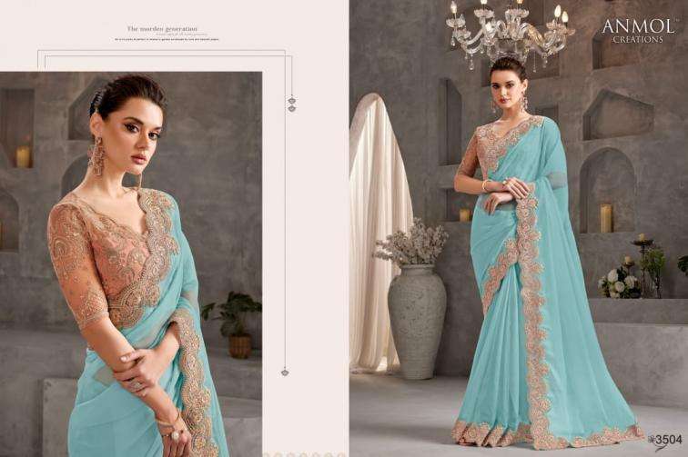 ANMOL CREATION SHADES VOL 9 WEDDING SPECIAL HEAVY LOOK SAREE 