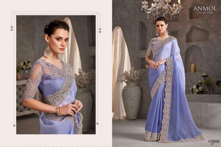 ANMOL CREATION SHADES VOL 9 WEDDING SPECIAL HEAVY LOOK SAREE 