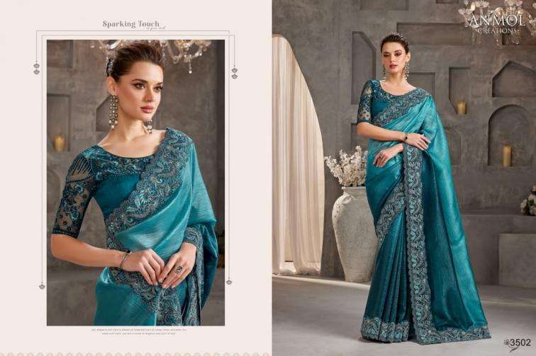 ANMOL CREATION SHADES VOL 9 WEDDING SPECIAL HEAVY LOOK SAREE 