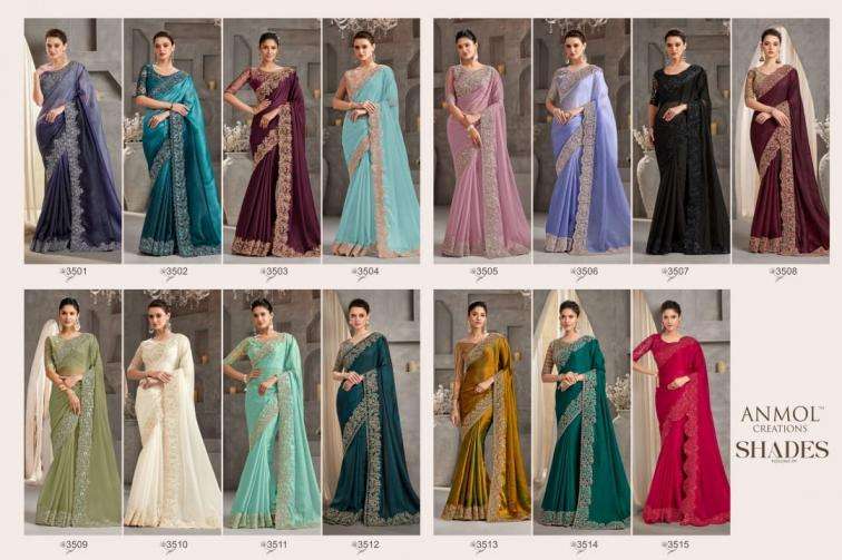 ANMOL CREATION SHADES VOL 9 WEDDING SPECIAL HEAVY LOOK SAREE 