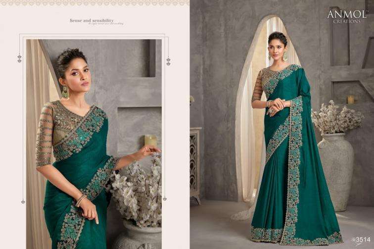 ANMOL CREATION SHADES VOL 9 WEDDING SPECIAL HEAVY LOOK SAREE 