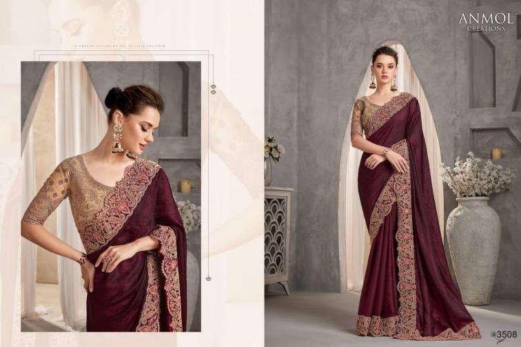 ANMOL CREATION SHADES VOL 9 WEDDING SPECIAL HEAVY LOOK SAREE 