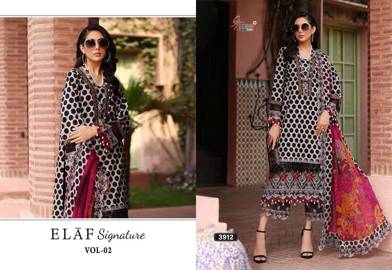 SHREE FABS ELAF SIGNATURE VOL 2 TOP PAKISTANI DESIGN UNSTITCH SUIT SUPPLIER 
