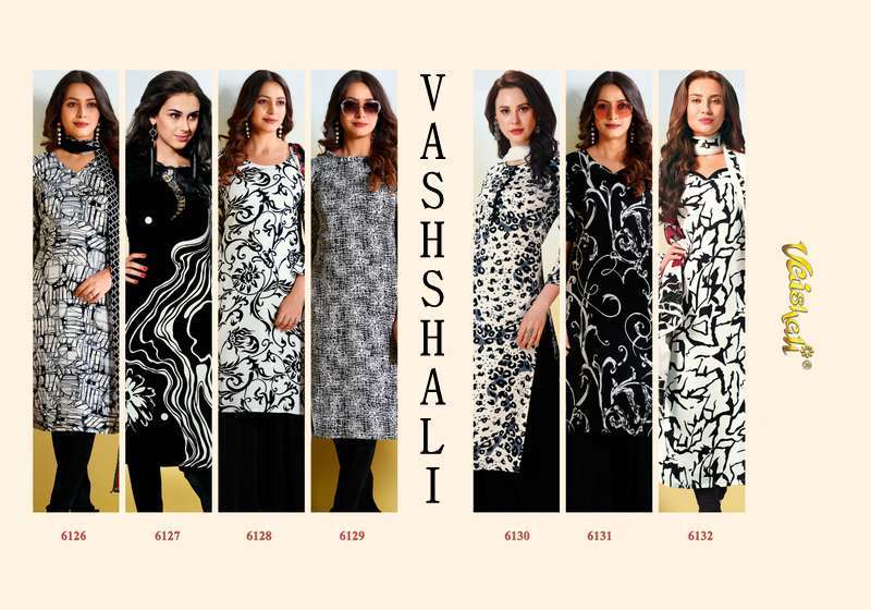 VAISHALI 6126 & 6132 BLACK WHITE DESIGN LADIES PARTY WEAR DEALER STORE