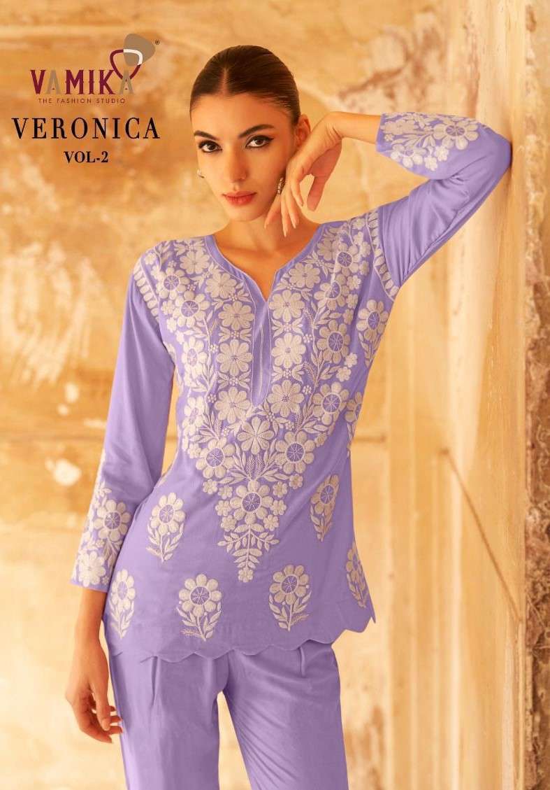VAMIKA VERONICA VOL 2 111 WESTERN WEAR RAYON DESIGN CORD SET WOMEN 