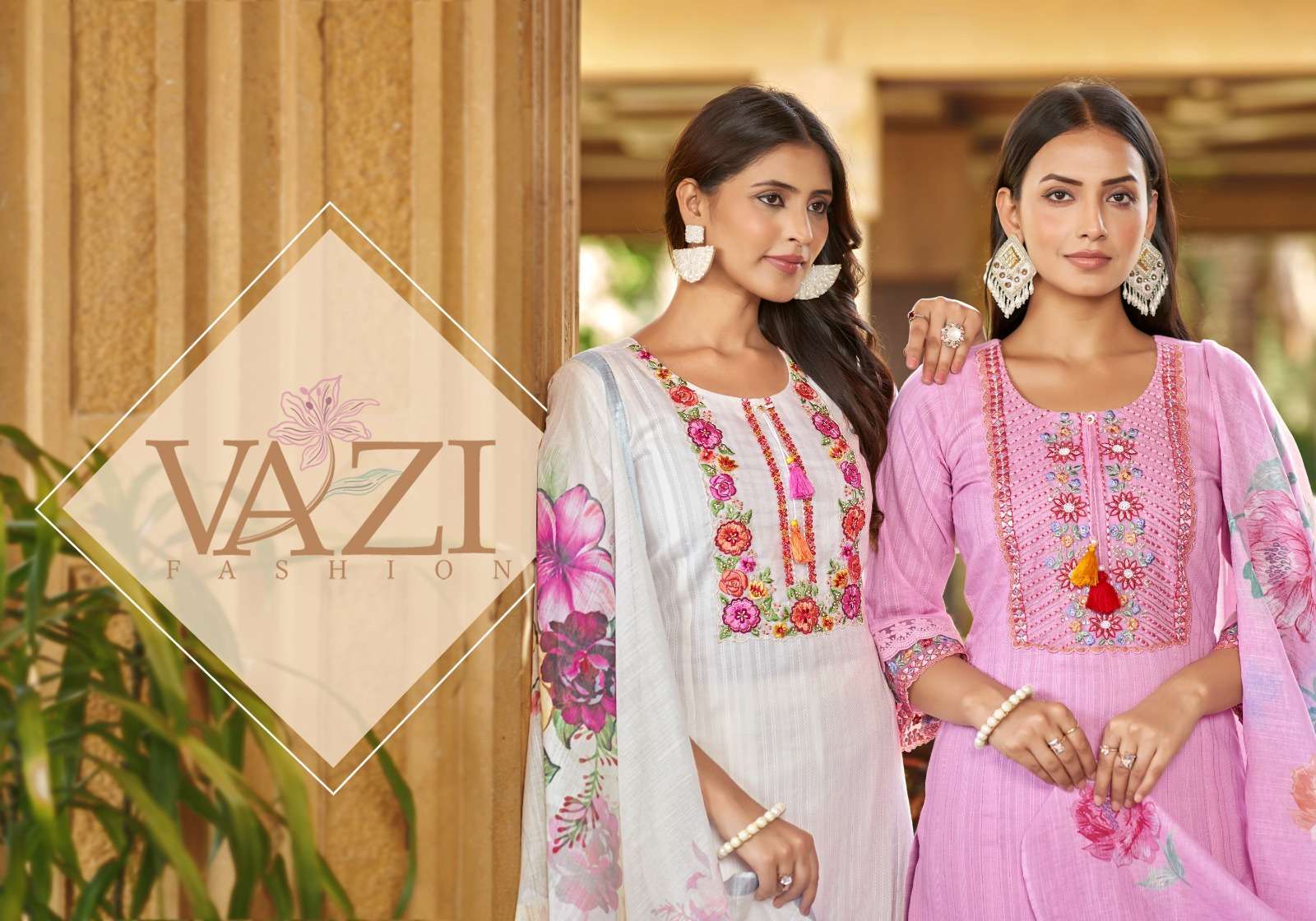 VAZI FASHION SEHNAI FESTIVAL CASUAL COTTON KURTI PANT DUPATTA SET SHOP