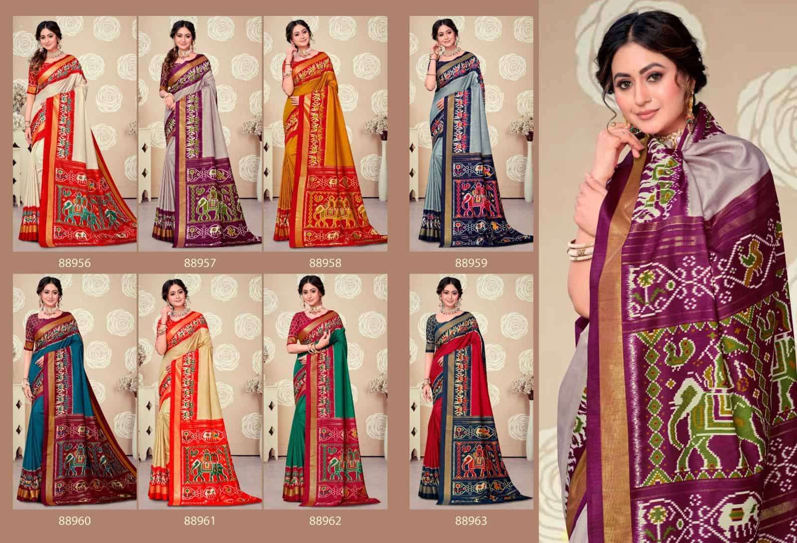 VIPUL FASHION SANTOSA SILK WITH  PATOLA BORDER SAREE