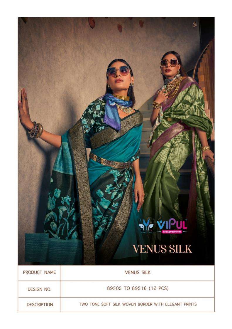 VIPUL VENUS SILK TWO TONE SILK FABRIC FANCY SAREE 