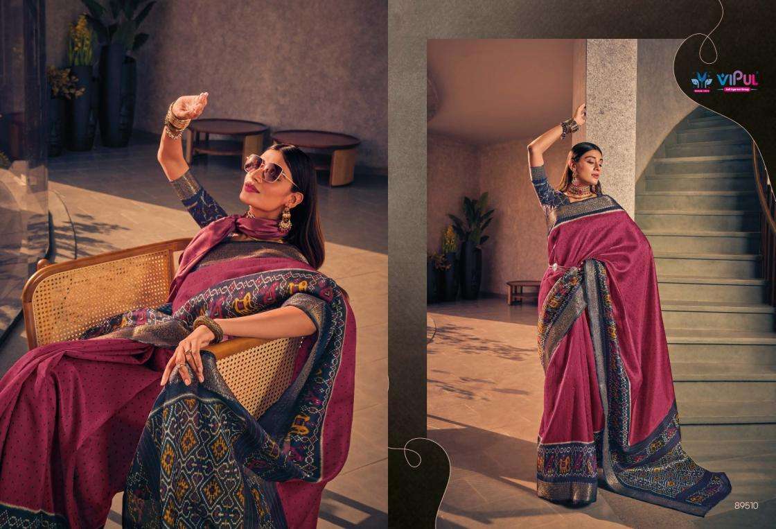 VIPUL VENUS SILK TWO TONE SILK FABRIC FANCY SAREE 