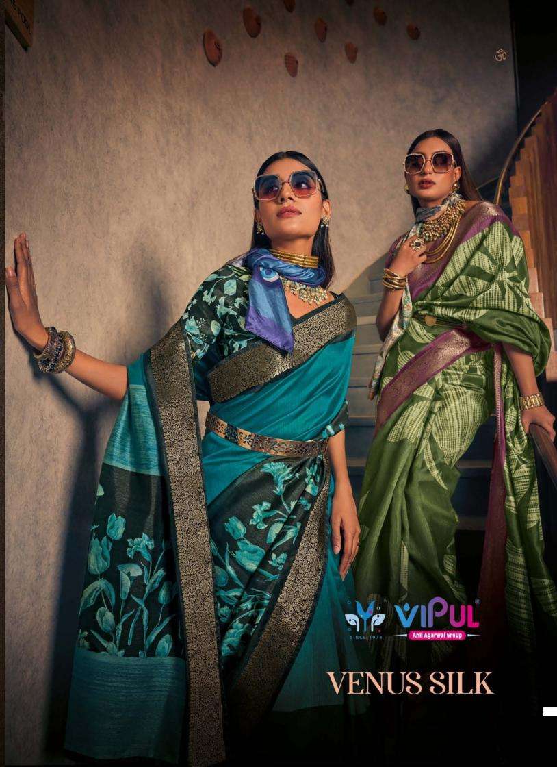 VIPUL VENUS SILK TWO TONE SILK FABRIC FANCY SAREE 