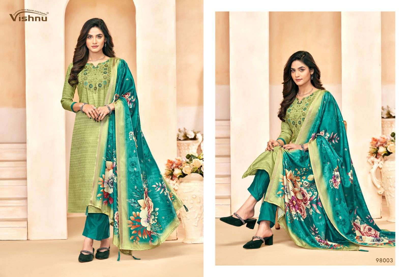 VISHNU MUSKAAN FESTIVAL DESIGNER SILK LADIES SUIT COLLECTION SHOP 