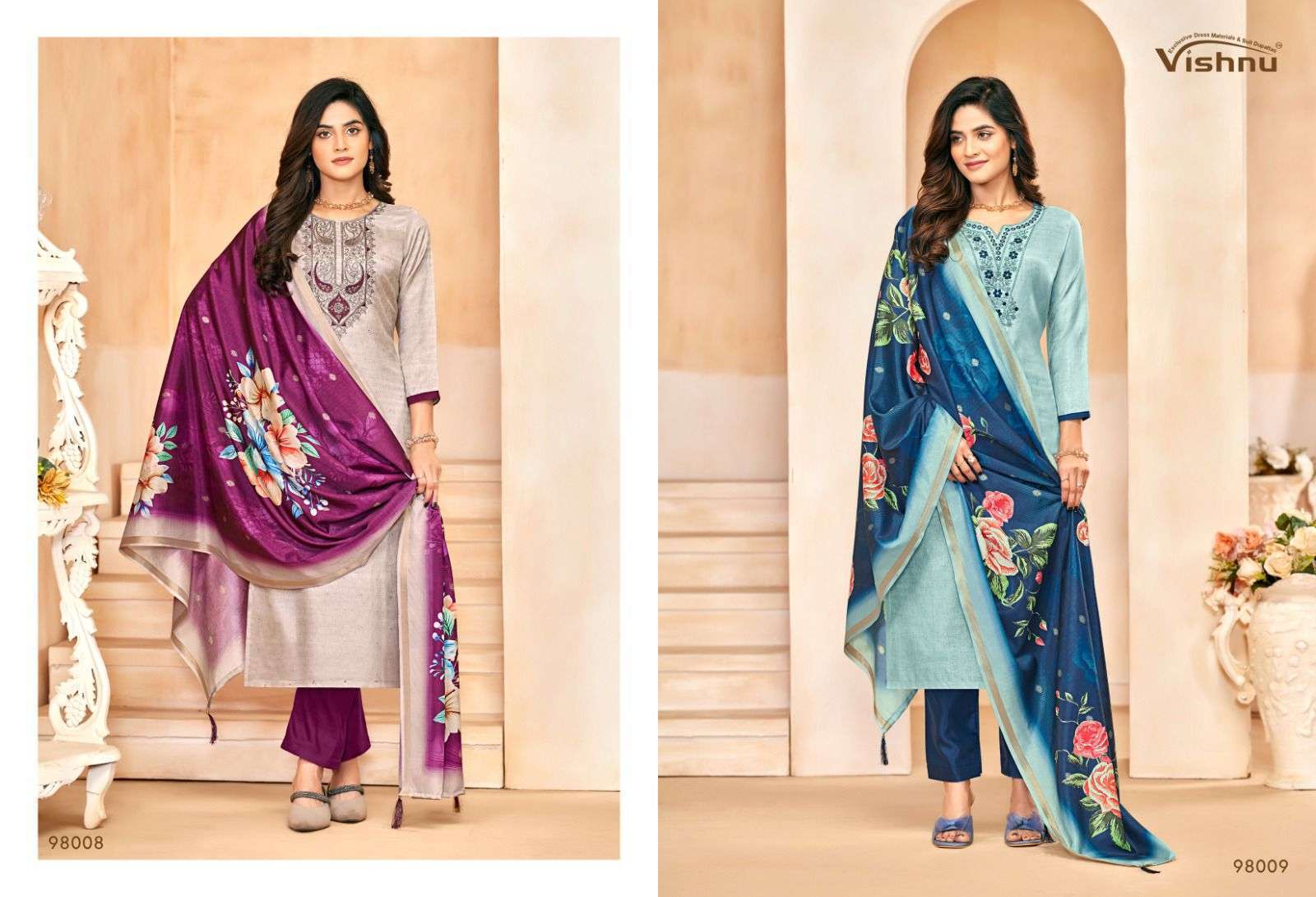 VISHNU MUSKAAN FESTIVAL DESIGNER SILK LADIES SUIT COLLECTION SHOP 