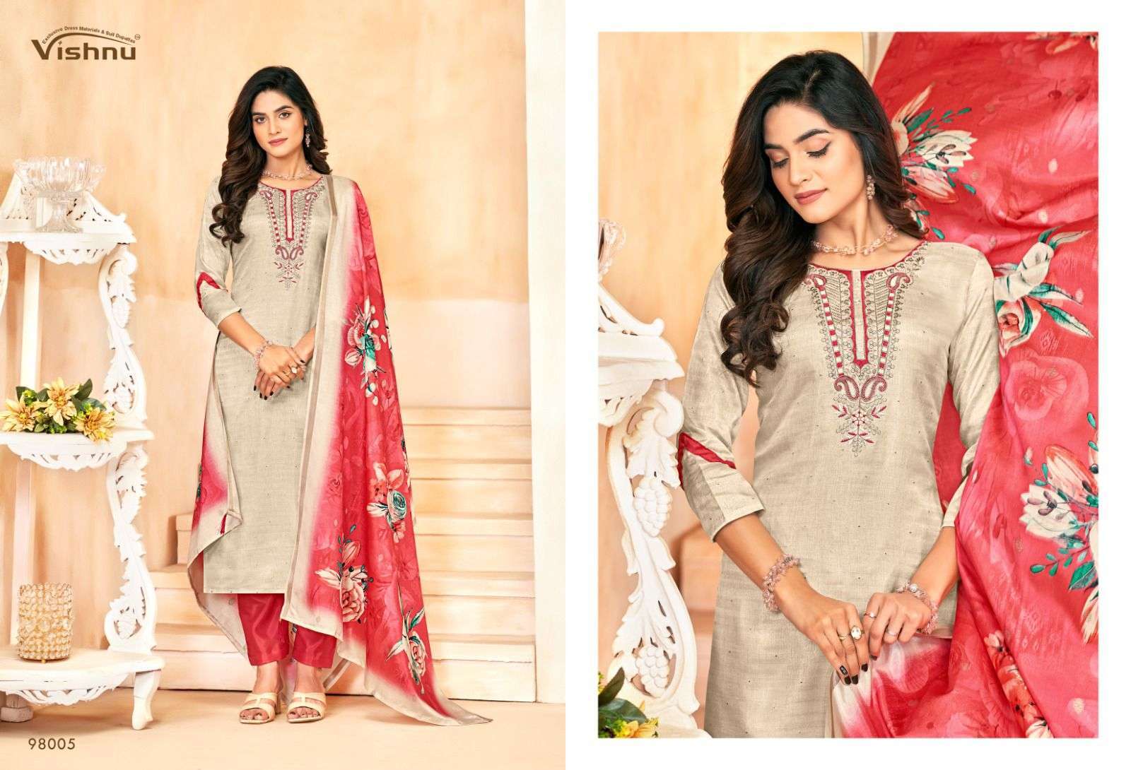 VISHNU MUSKAAN FESTIVAL DESIGNER SILK LADIES SUIT COLLECTION SHOP 