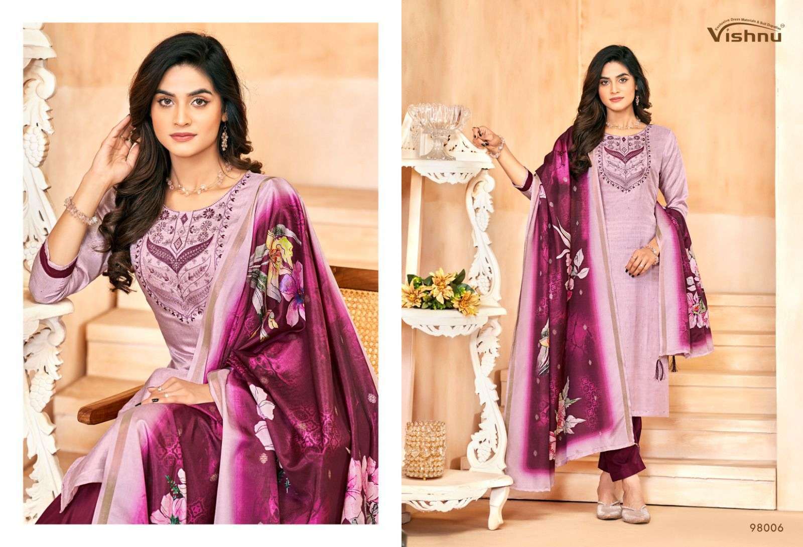 VISHNU MUSKAAN FESTIVAL DESIGNER SILK LADIES SUIT COLLECTION SHOP 