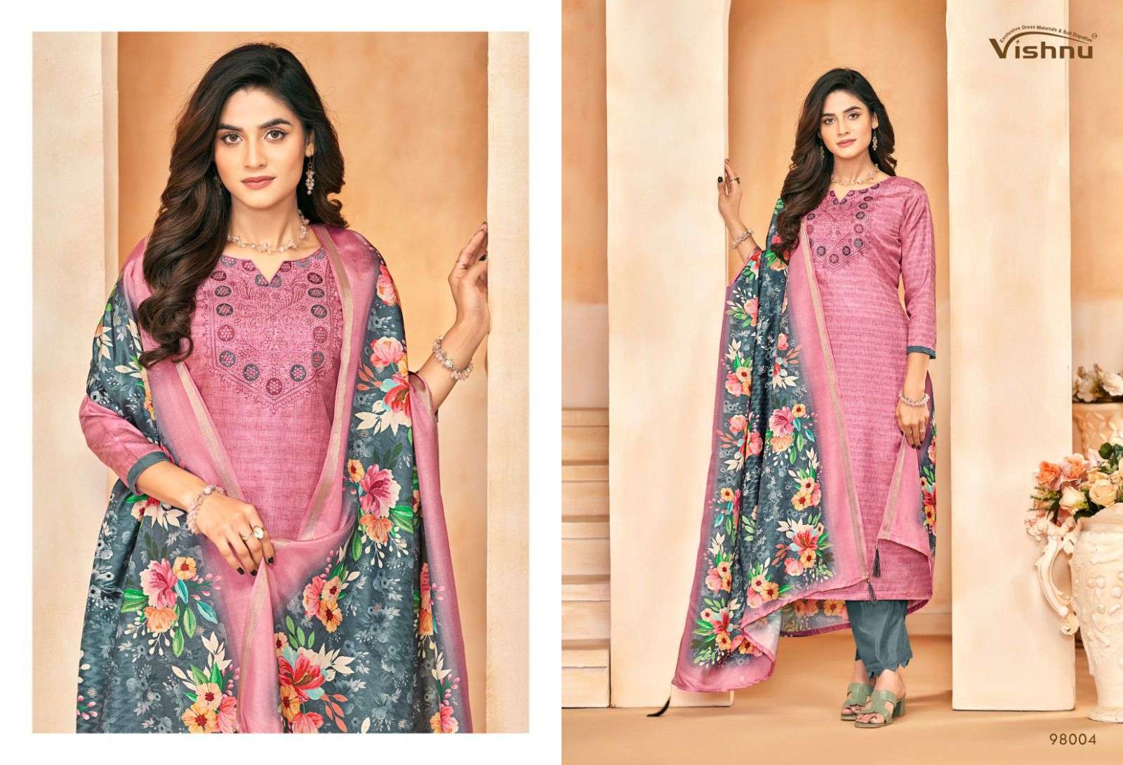 VISHNU MUSKAAN FESTIVAL DESIGNER SILK LADIES SUIT COLLECTION SHOP 