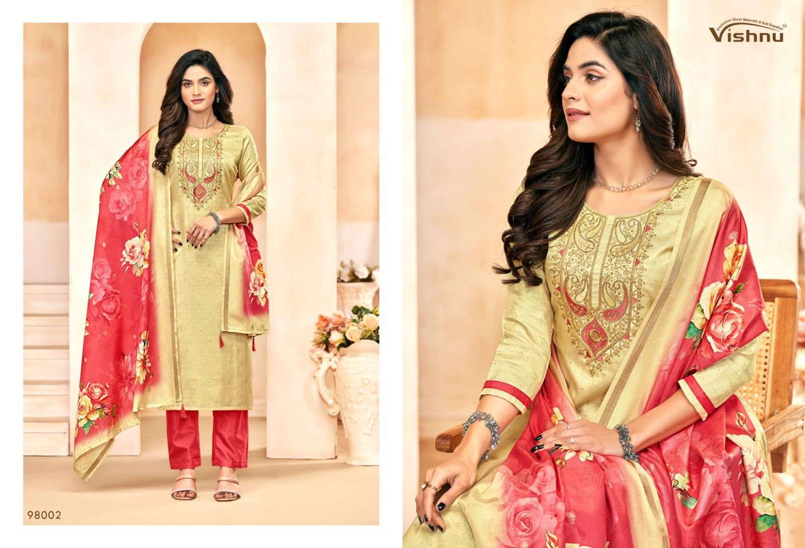 VISHNU MUSKAAN FESTIVAL DESIGNER SILK LADIES SUIT COLLECTION SHOP 