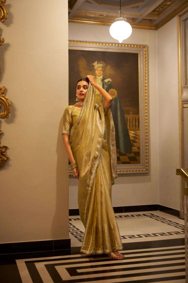 YNF 7114 RANI SA TISSUE SHIMMER BEAUTIFULLOOK SAREE 