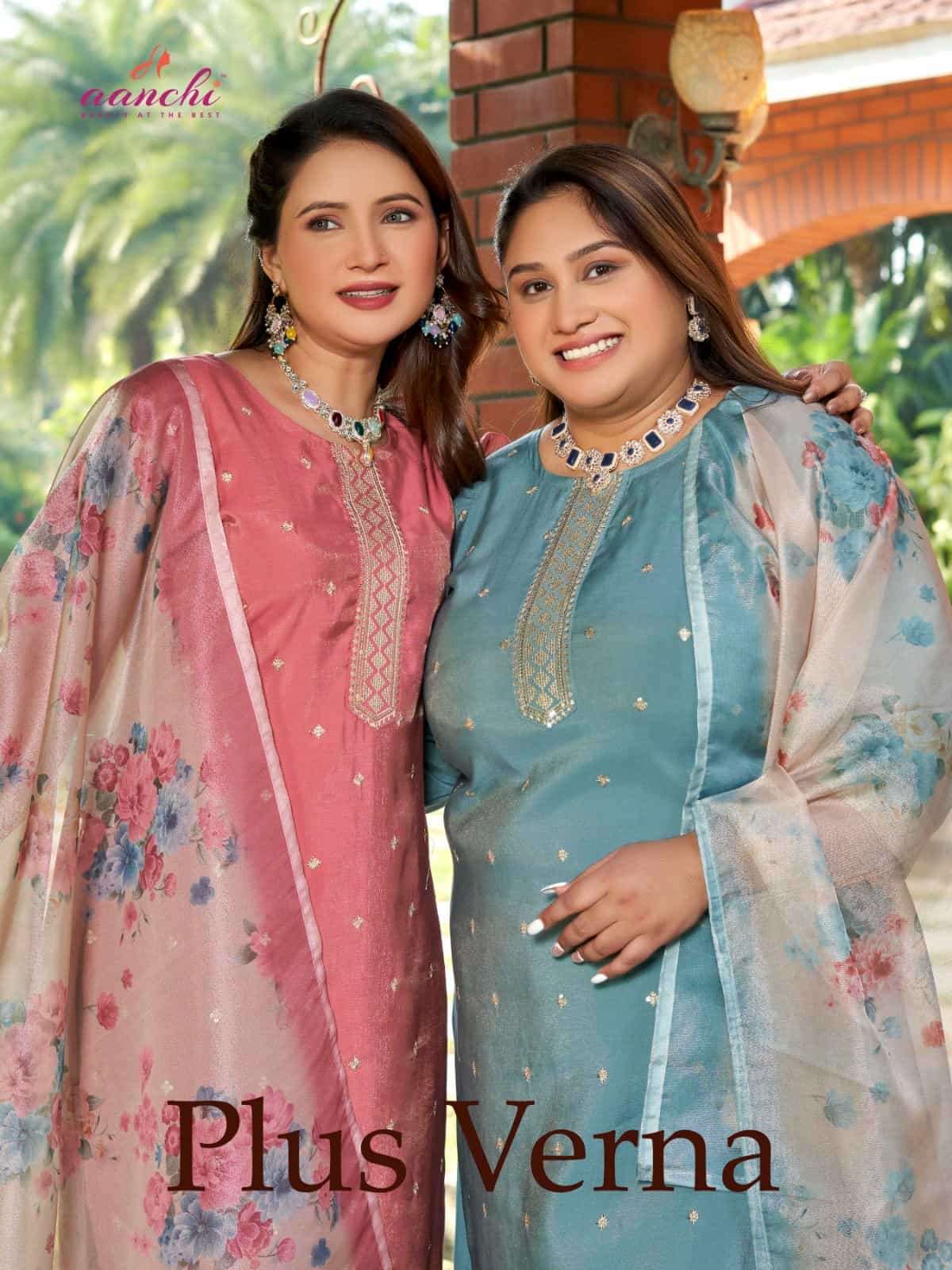 AANCHI PLUS VERNA EXCLUSIVE BIG SIZE WOMEN SILK SUIT FESTIVAL CATAOG 