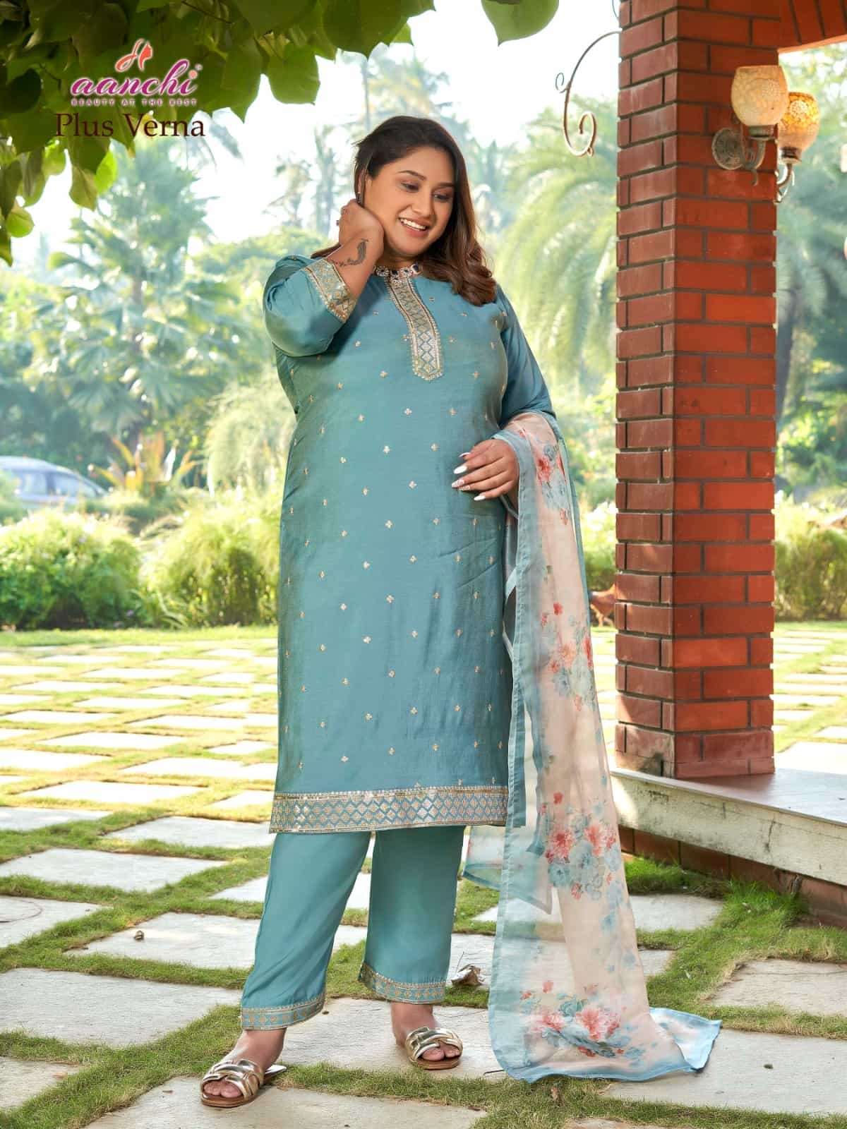 AANCHI PLUS VERNA EXCLUSIVE BIG SIZE WOMEN SILK SUIT FESTIVAL CATAOG 