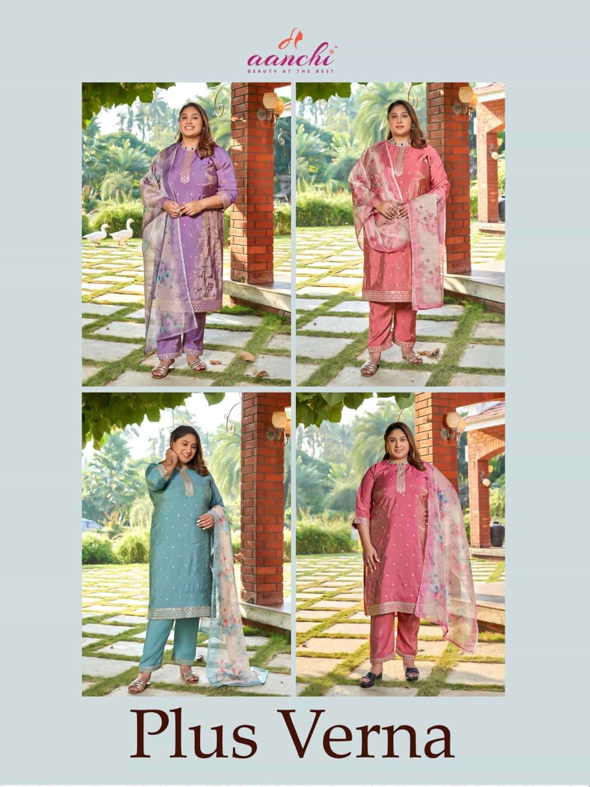 AANCHI PLUS VERNA EXCLUSIVE BIG SIZE WOMEN SILK SUIT FESTIVAL CATAOG 