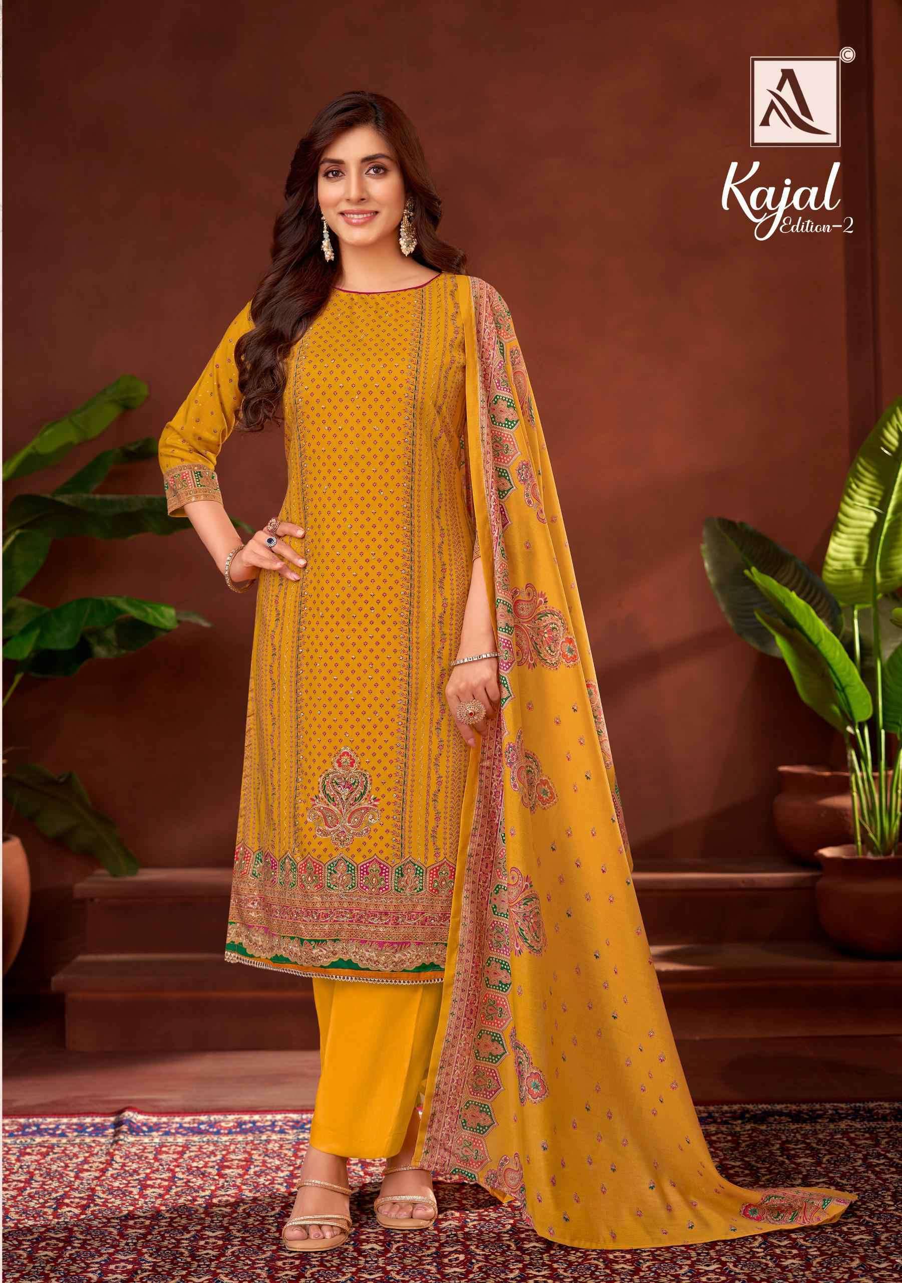 ALOK SUIT KAJAL VOL 2 FANCY BRAND RAYON PRINT SALWAR KAMEEZ CLOTH WOMEN DEALER