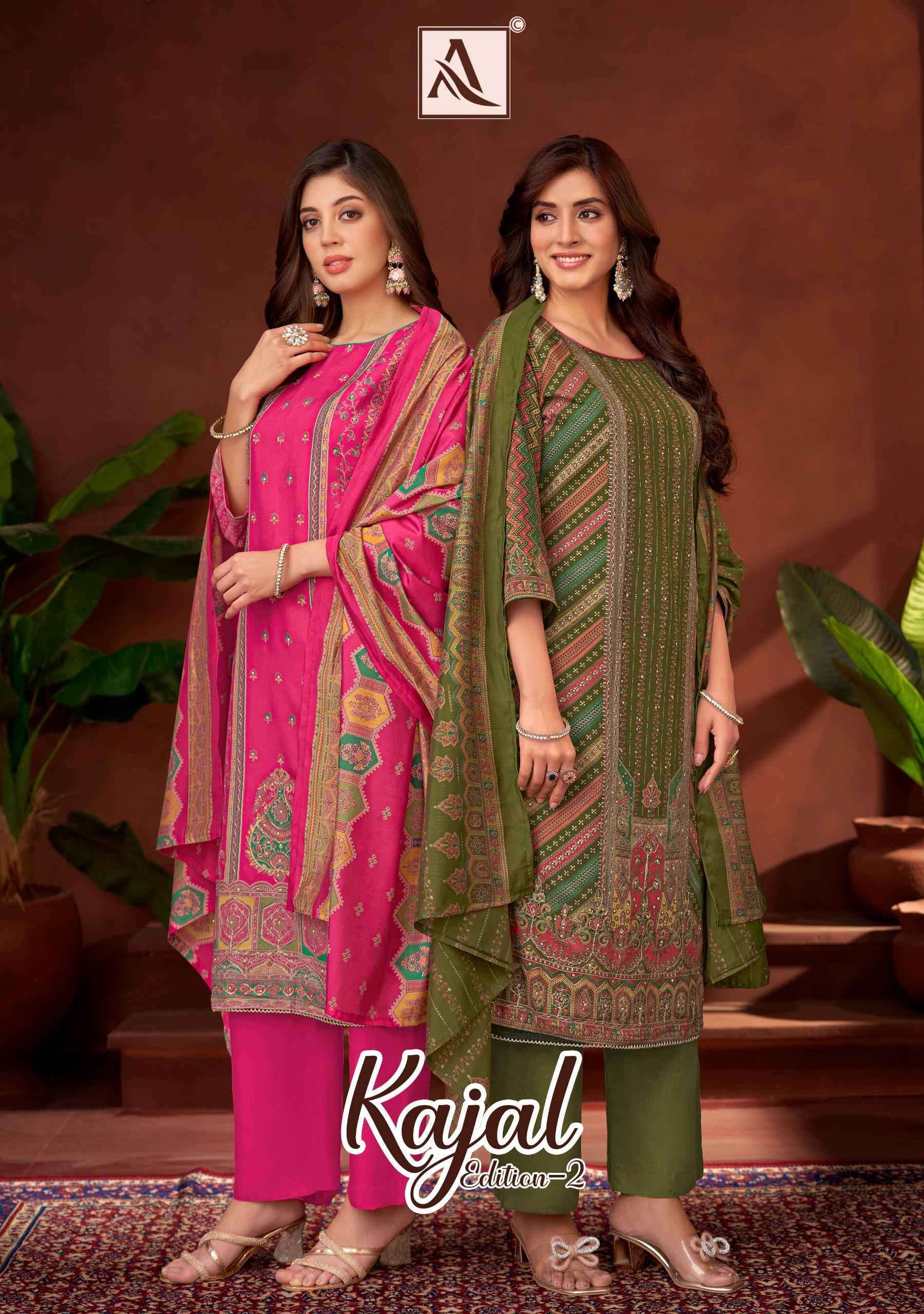 ALOK SUIT KAJAL VOL 2 FANCY BRAND RAYON PRINT SALWAR KAMEEZ CLOTH WOMEN DEALER