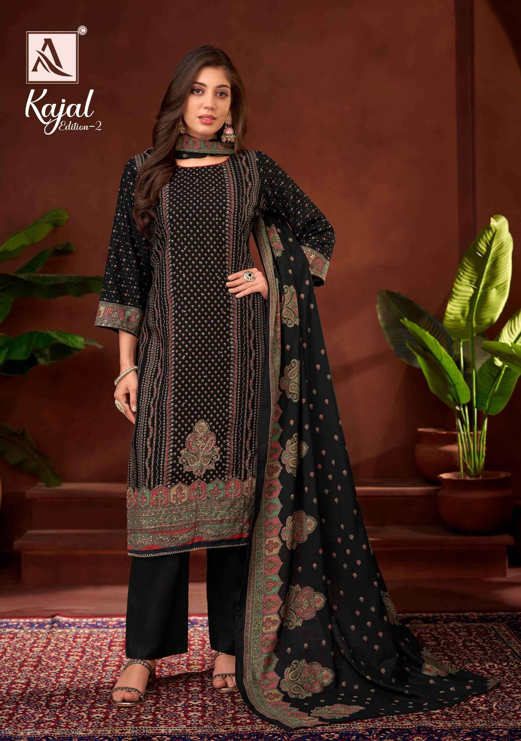 ALOK SUIT KAJAL VOL 2 FANCY BRAND RAYON PRINT SALWAR KAMEEZ CLOTH WOMEN DEALER