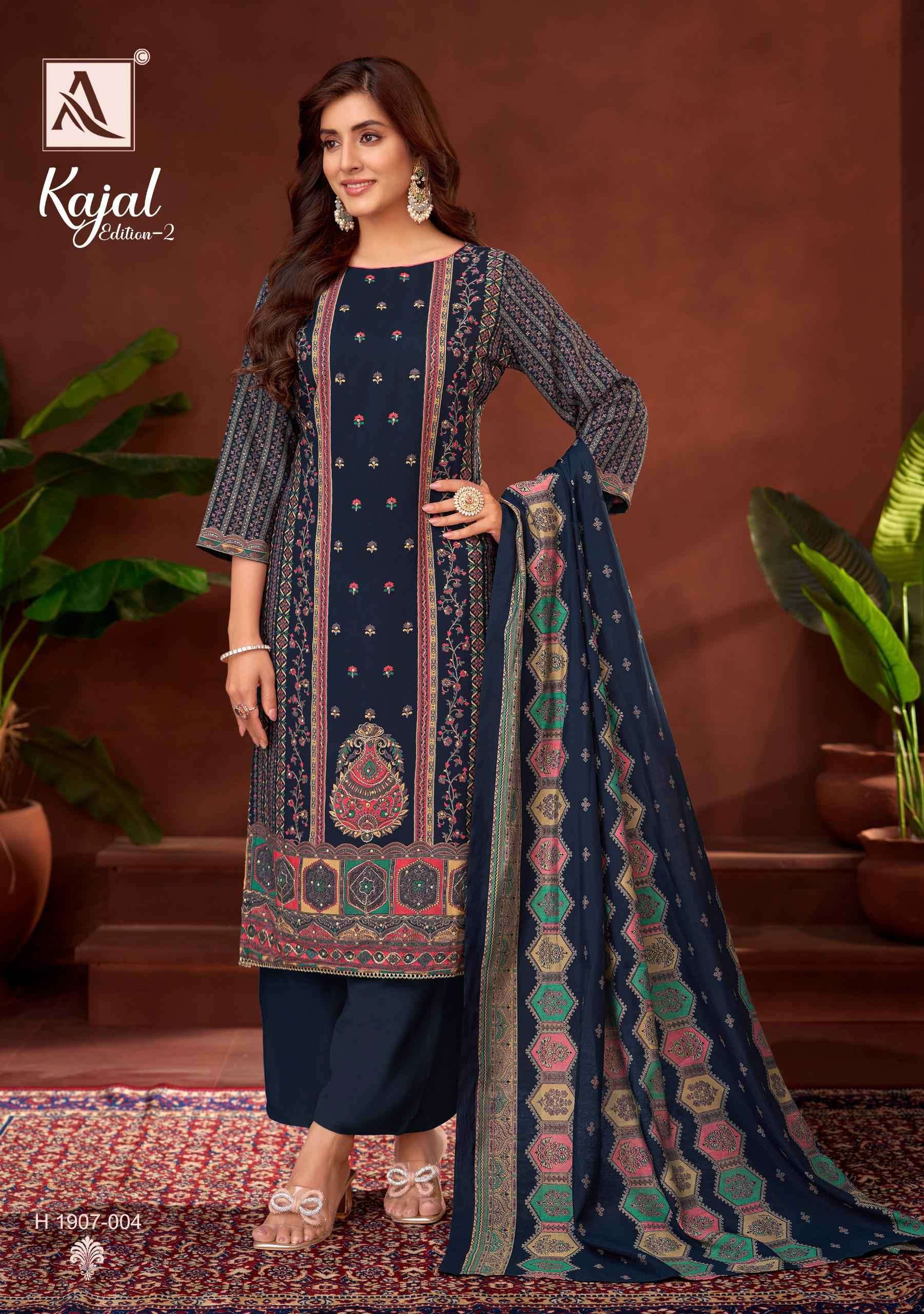 ALOK SUIT KAJAL VOL 2 FANCY BRAND RAYON PRINT SALWAR KAMEEZ CLOTH WOMEN DEALER