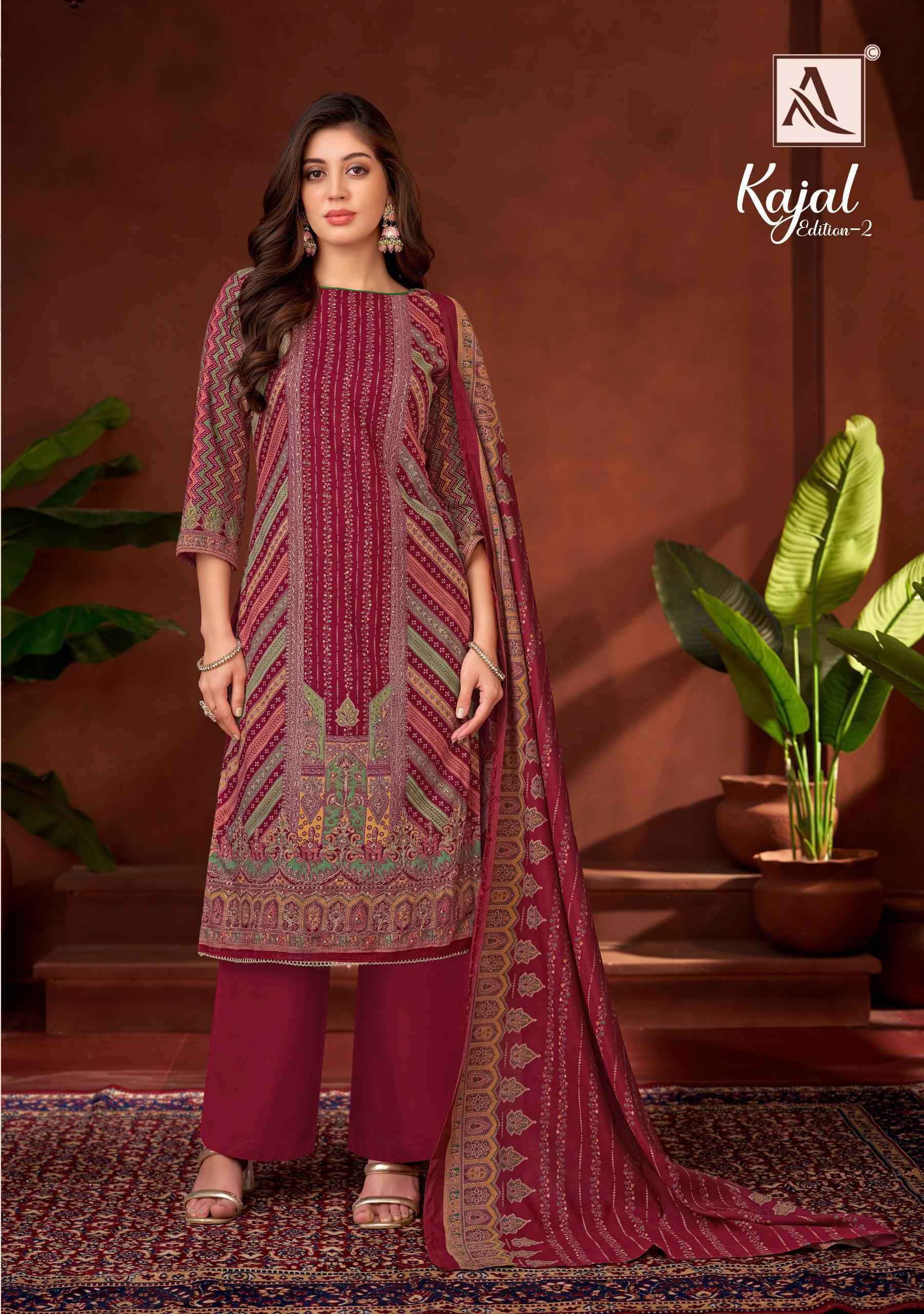 ALOK SUIT KAJAL VOL 2 FANCY BRAND RAYON PRINT SALWAR KAMEEZ CLOTH WOMEN DEALER