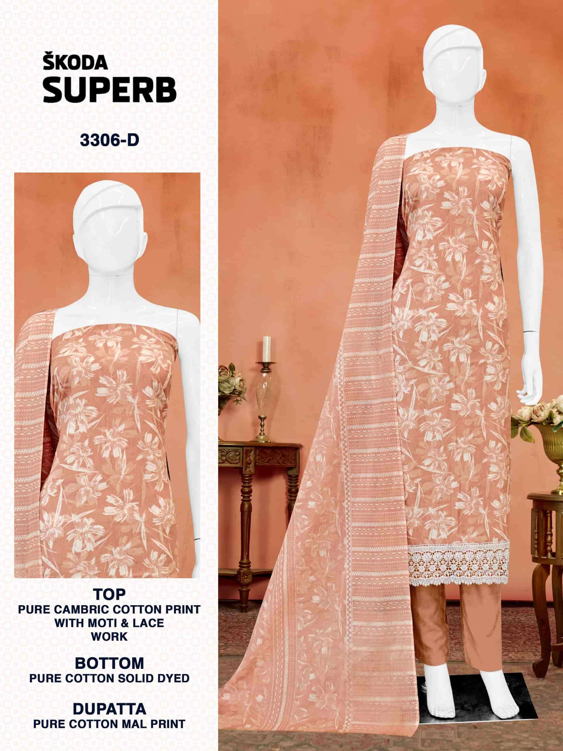 BIPSONE PRINTS SKODA SUPERB 3306 FLOWER PRINT WOMEN SUIT FOR ETHNIC STORE INDIA