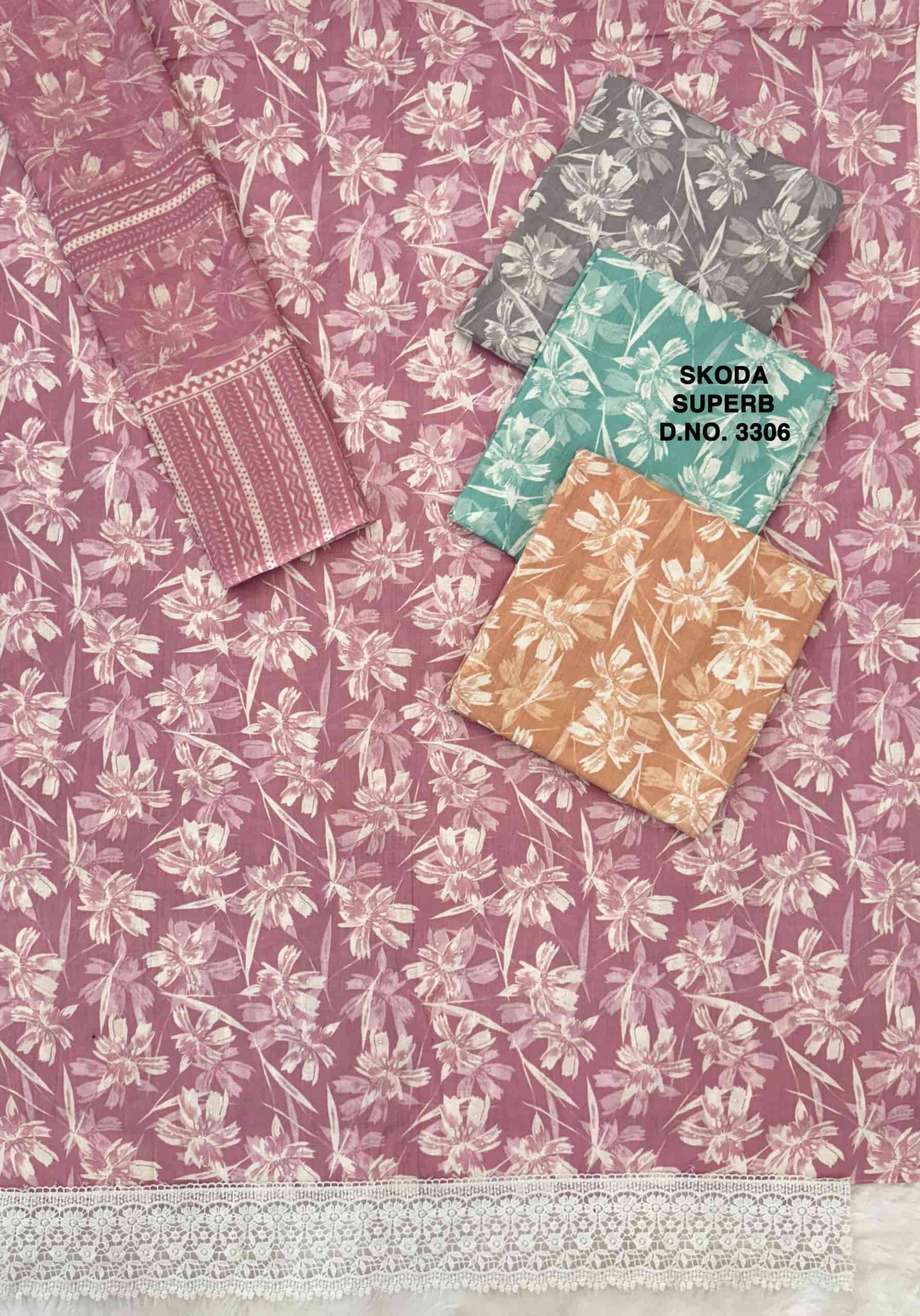 BIPSONE PRINTS SKODA SUPERB 3306 FLOWER PRINT WOMEN SUIT FOR ETHNIC STORE INDIA