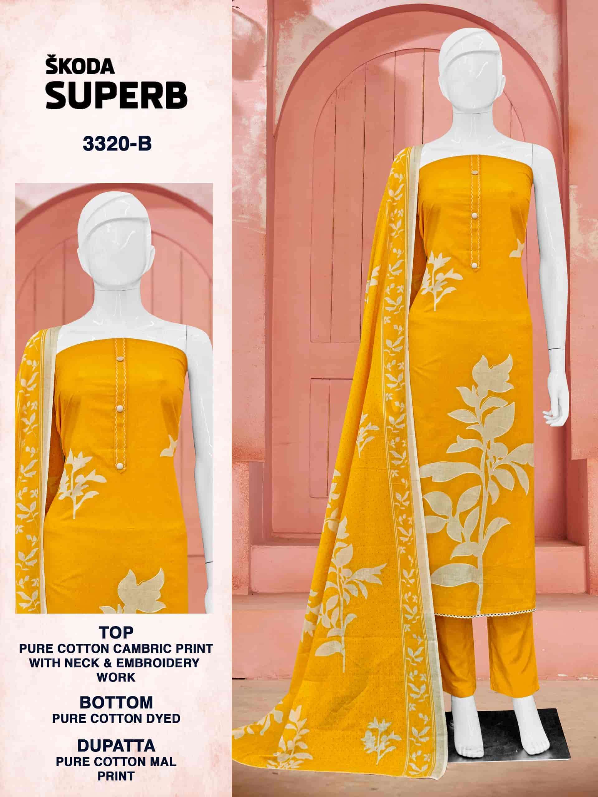 BIPSON SKODA SUPERB 3320 EXCLUSIVE PRINT COTTON UNSTITCH SUIT DEALER