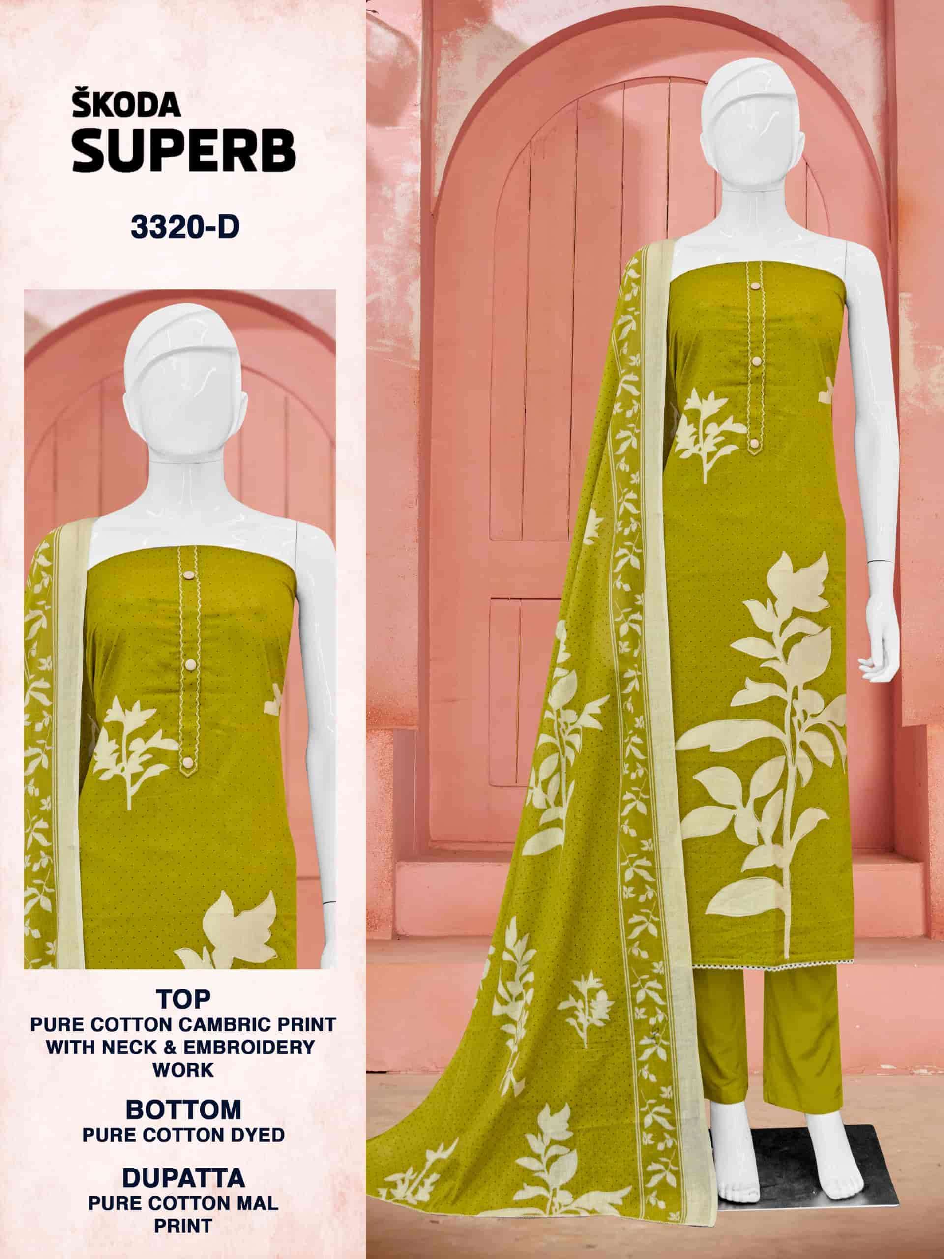 BIPSON SKODA SUPERB 3320 EXCLUSIVE PRINT COTTON UNSTITCH SUIT DEALER
