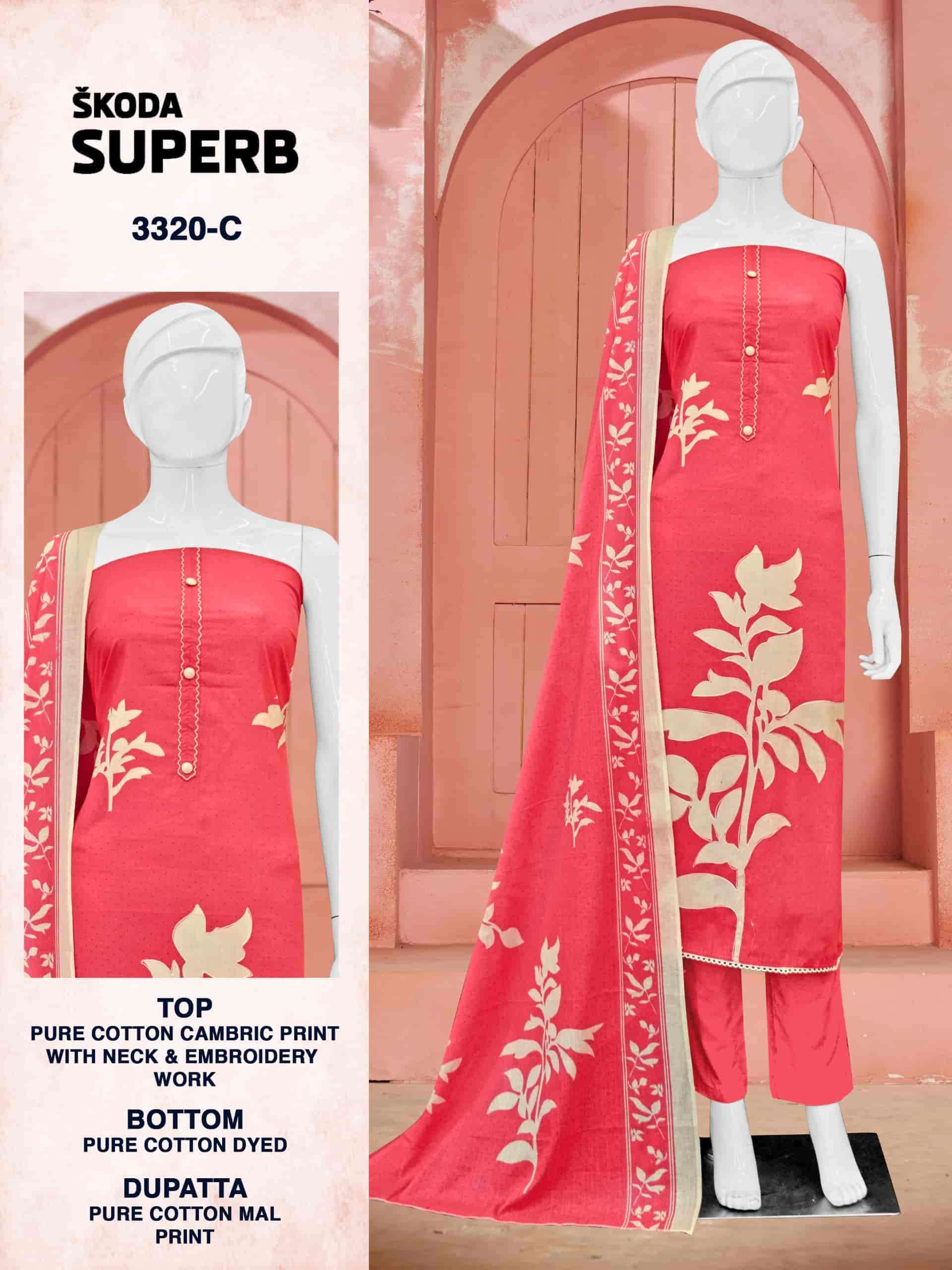 BIPSON SKODA SUPERB 3320 EXCLUSIVE PRINT COTTON UNSTITCH SUIT DEALER